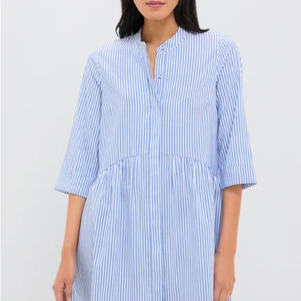 Blue Striped Women’s Collared dress - Picture 3 of 3